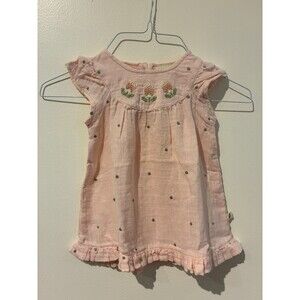NWT Easy Peasy Pink Floral 100% Organic Cotton Dress - 9M